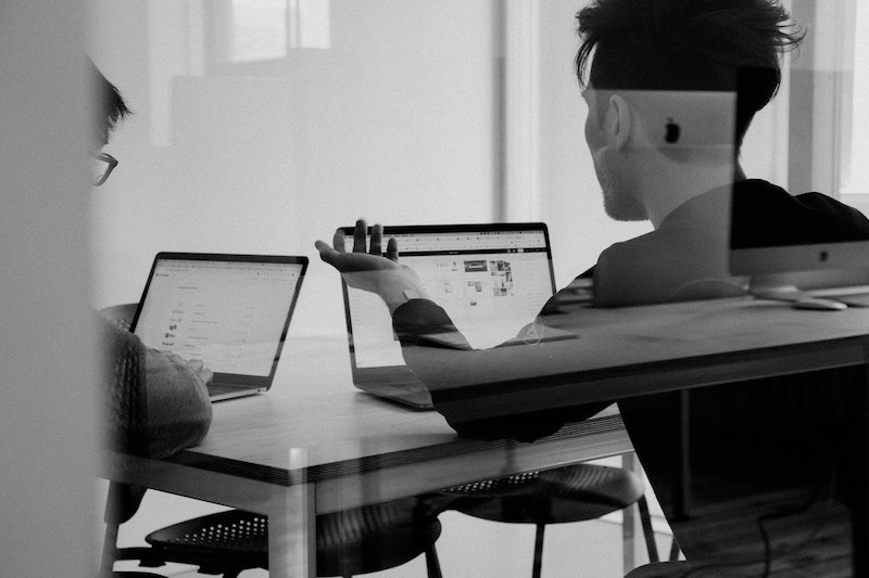 two people having a meeting