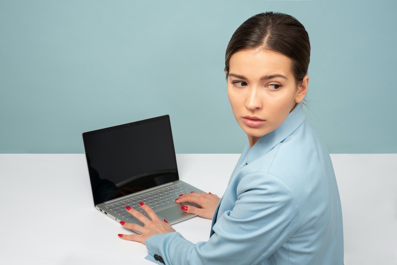 anxious businesswoman